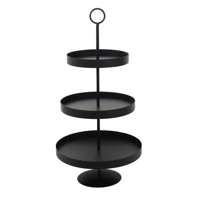 Etagere LENJA schwarz aus Metall modernes Design 3-stöckige Metalletagere