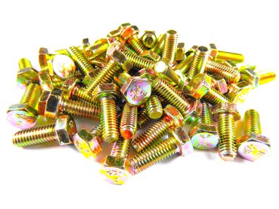 50 x DIN 933 Sechskantschraube M6x16, gelb verzinkt