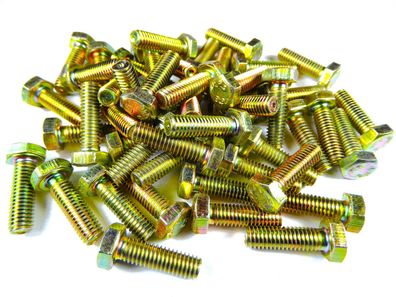 50 x DIN 933 Sechskantschraube M6x20, gelb verzinkt