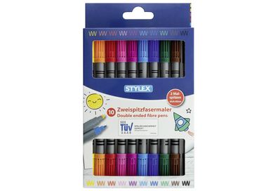 Zweispitzfasermalstifte 10er Etui 666077