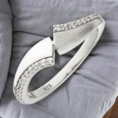 Damen Ring 925 Sterling Silber 24 Zirkonia Silberring