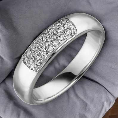 Damen Ring 925 Sterling Silber 19 Zirkonia Silberring