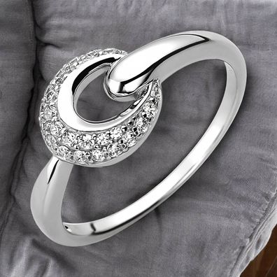 Damen Ring 925 Sterling Silber 25 Zirkonia Silberring