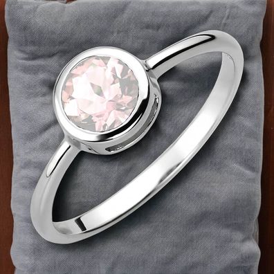 Damen Ring 925 Sterling Silber 1 Rosenquarz