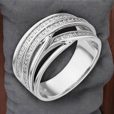 Damen Ring 925 Sterling Silber 73 Zirkonia Silberring