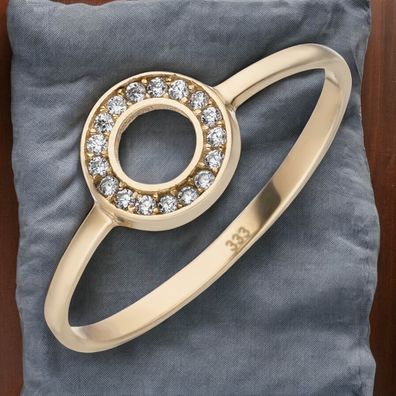 Damen Ring 333 Gold Gelbgold 17 Zirkonia Goldring
