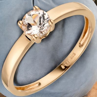 Damen Ring 585 Gold Rotgold 1 Morganit rosa Goldring Morganitring