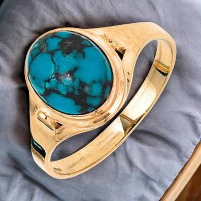 Damen Ring 585 Gold Gelbgold 1 Türkis Goldring