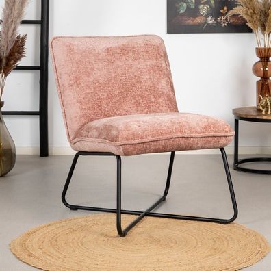 Bronx71 Sessel Sophie Chenille Stoff rosa