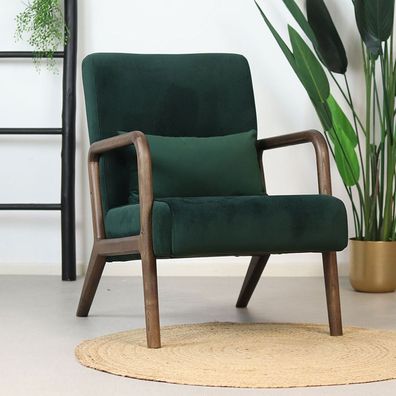 Bronx71 Samt Sessel Bibi mit Armlehne grün
