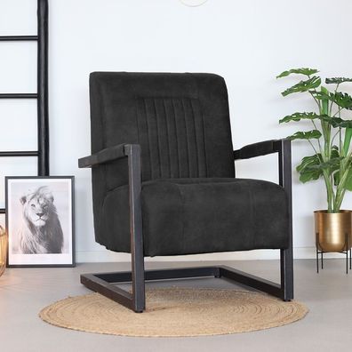 Bronx71 Sessel Microfaser Austin Industrial Design schwarz