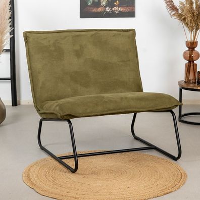 Bronx71 Sessel Microfaser Paris modern olivgrün