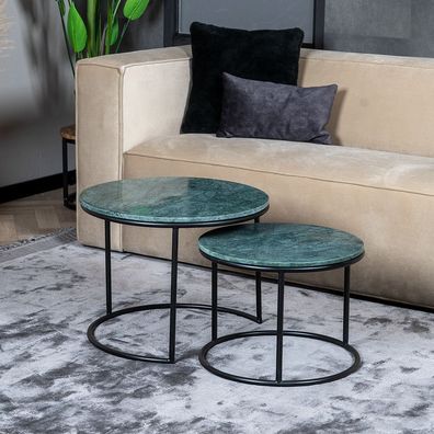 Bronx71 Couchtisch Set Marmor Mia grün (2er Set)