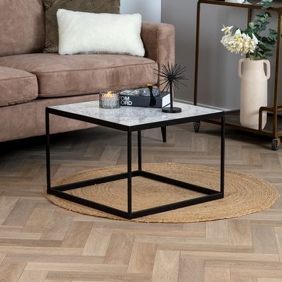 Bronx71 Couchtisch Marmor Max 54 x 54 cm weiß