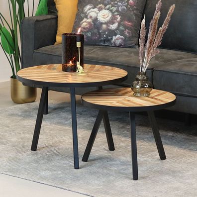 Bronx71 Couchtisch Set Bronco rund (2er Set)