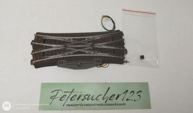 Märklin H0 1 x Kreuzweiche C-Gleis 24624 188,3mm 24,3° Laterne + Antrieb 74491