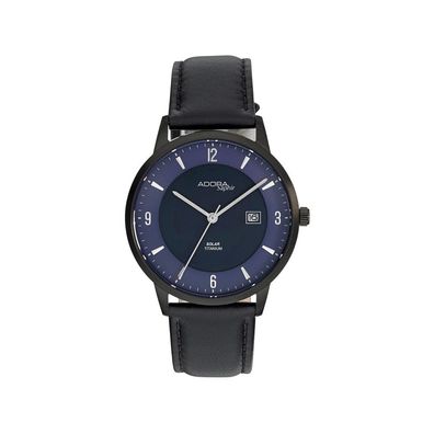 Adora Saphir Herren Armbanduhr Ø 40mm Titan schwarz Datum Analog
