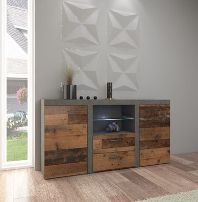AX LIVING Schubladenschrank Kommode Spacoro 2F2S Matera/Old Style