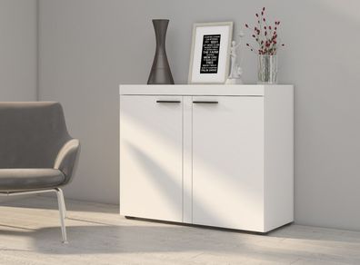 AX LIVING Schmal Kommode Spacoro 2D - Eleganz für Ihr Zuhause, Weiß