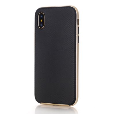 Schutzhülle für Apple iPhone X 5.8 Zoll Schutzcover Hardcase Carbon-Optik