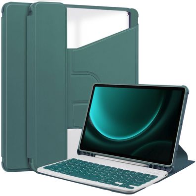 3in1 Set Tastatur Weiß + Maus Weiß + Tasche Samsung Tab S9+ FE X610/X616 2023 12.4