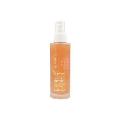 Arganicare Glitter Body Oil 100ml Glitzerndes Trockenöl mit Monoi-Öl 3-1