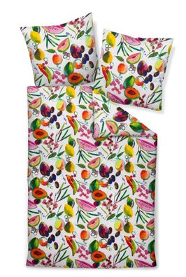 Janine Modern Art Mako-Satin Bettwäsche 155x220 Zitronen Bananen Melonen 42147-9