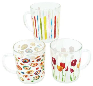 6x Trinkgläser Saftgläser Wassergläser Blumen Motive Frühjahr 200 ml