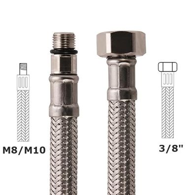 Flexibler Armaturen Anschlussschlauch FlexSchlauch Silikon, Überwurf 3/8" x Gewind
