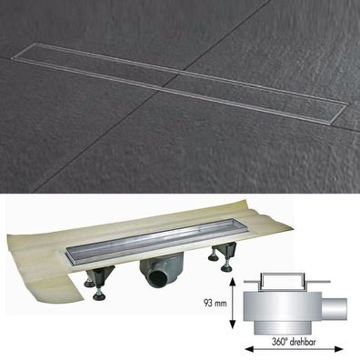 Edelstahl Duschrinne 50-120cm Komplett-Set, ESS Easydrain zum verfliesen