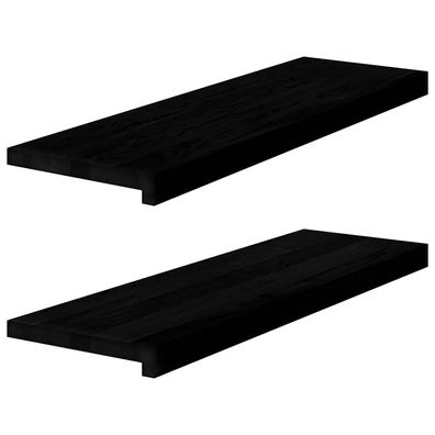 vidaXL Fensterbänke 2 Stk. Dunkelbraun 80x30x2 cm Massivholz Eiche