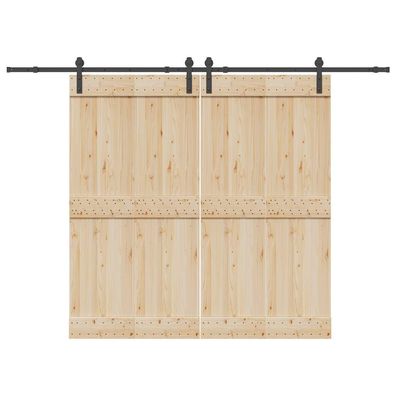 vidaXL Schiebetürbeschlag-Set 305 cm Stahl Schwarz