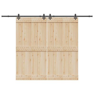vidaXL Schiebetürbeschlag-Set 305 cm Stahl Schwarz