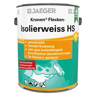 JAEGER KRONEN Flecken- Isolierweiss 2.5 L Isolierfarbe Absperrgrund Innen Aussen