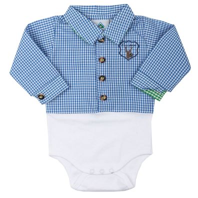 Babybody Hemd 60536 blau Isar-Trachten