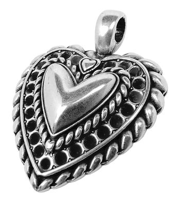 Minott Schmuck Anhänger | Herz Messing, versilbert im Used Look 30668