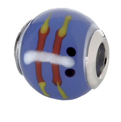 CEM Beads Glaskugel blau 925/-Silber CD708