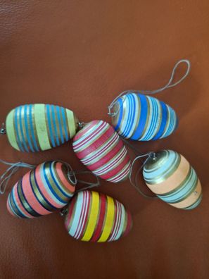 6 große Ostereier bunt bemalt erzgebirgische volkskunst