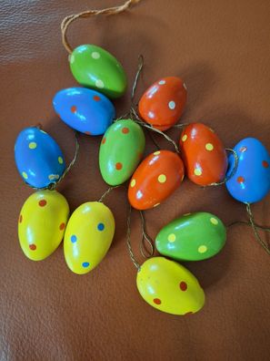 14 schöne alte Ostereier DDR farbig bunt Punkte