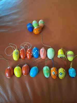 16 schöne alte Ostereier DDR farbig verschiedene Muster