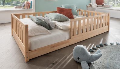 Bodenbett 90x200cm 'Frieda' Buche geölt inkl. Lattenrost