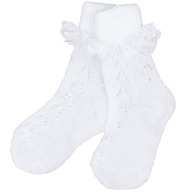 Kindersocken weiß mit Spitze Isar-Trachten