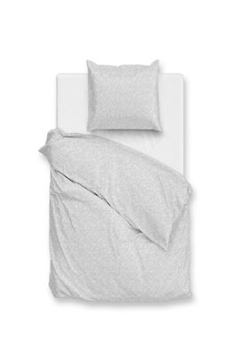 Zo! Home Cotton Bettwäsche 155x220 Petali di Lino Dove Grey silber Miniblätter
