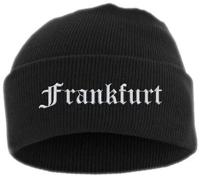 Frankfurt Umschlagmütze - Altdeutsch - Bestickt - Mütze mit breitem