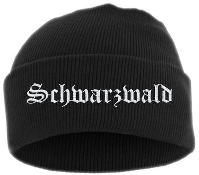 Schwarzwald Umschlagmütze - Altdeutsch - Bestickt - Mütze mit breitem