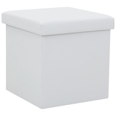 vidaXL Hocker mit Stauraum Weiß Kunstleder