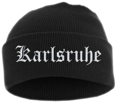 Karlsruhe Umschlagmütze - Altdeutsch - Bestickt - Mütze mit breitem