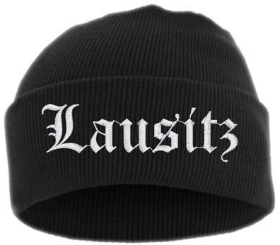 Lausitz Umschlagmütze - Altdeutsch - Bestickt - Mütze mit breitem Umschl