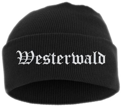 Westerwald Umschlagmütze - Altdeutsch - Bestickt - Mütze mit breitem