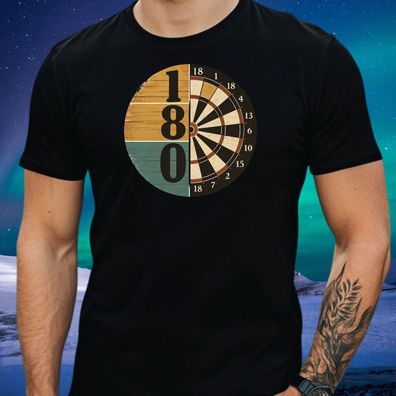 Dart Champion Retro Dartscheibe Herren T-Shirt Baumwolle Hochwertig Bedrucktes Shirt